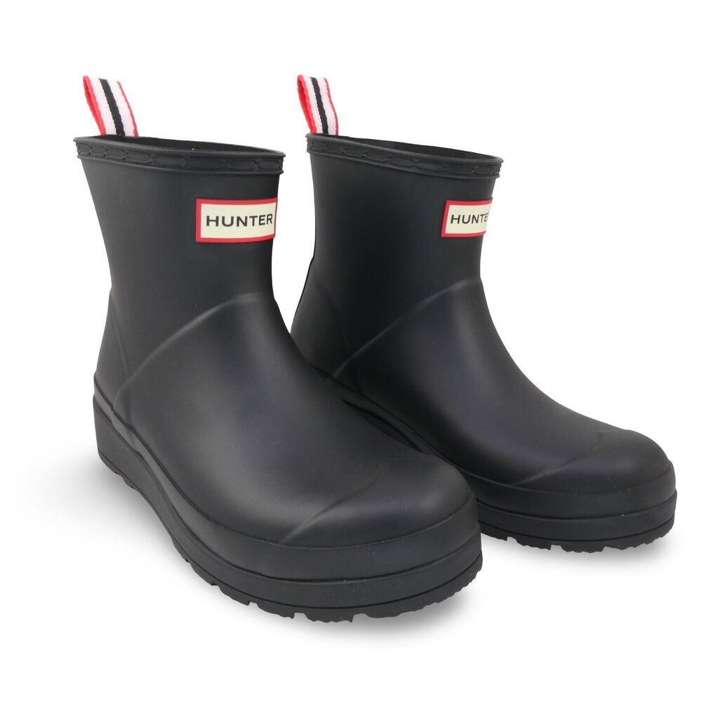 Hunter Women's US 6 M Play Short Rubber Boot Black WFS2020RMA NWOB
